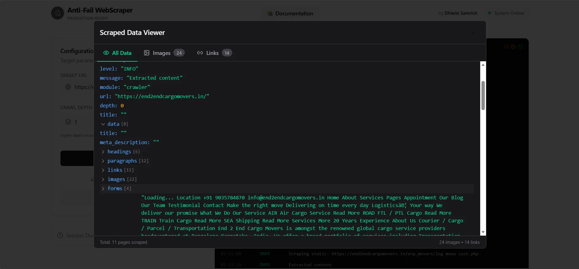 Anti-Fail WebScraper preview